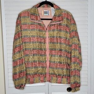 Vintage EVR Retro Silk Lightweight Bomber Windbreaker Jacket Sz Small 80s/90s